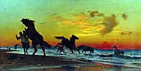 Bathing horses, orlovsky