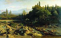 Crimea. Landscape with a river., 1868, orlovsky