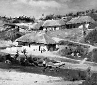 Huts in summer day, 1870, orlovsky