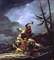 Cossack Fighting off a Tiger, 1811, orlowski