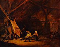 Children Playing in a Barn, 1639, ostadeadriaen