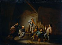 Dancing Couple and Merry Company in an Interior, ostadeadriaen