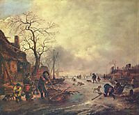 Amusement on the Ice, 1645, ostadeisaac