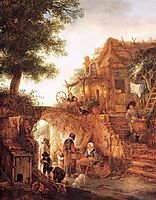 Woman Selling Fruit by a Cottage, 1645, ostadeisaac