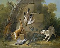 Dog Guarding Dead Game, 1753, oudry