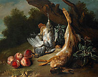 Still Life with Dead Game and Peaches in a Landscape, 1727, oudry