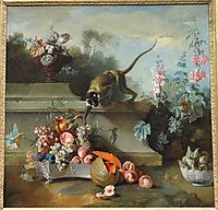 Still Life with Monkey, Fruits, and Flowers, 1724, oudry