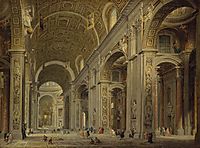Interior of St Peter-s in Rome, 1750, panini