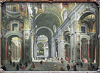 Interior of St. Peter-s, Rome, 1755, panini