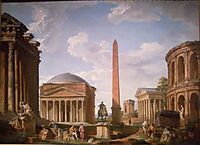 Roman Capriccio: The Pantheon and Other Monuments, 1735, panini