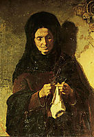 Woman knitting , pantazis