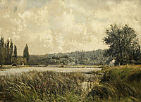 Landscape with a tributary of the Seine, near Paris, 1872, pantazis