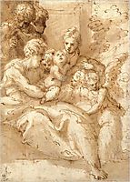 Holy Family with Shepherds and Angels, parmigianino