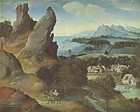 Landscape with the Flight, 1524, patinir