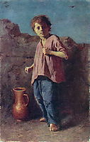 The boy, preparing for a fight , 1866, perov