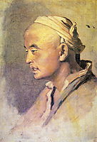 Head of a Kirghiz. Sketch, 1869, perov