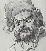 The head of Pugachev. Sketch, perov