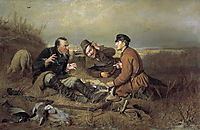 Hunters at rest , 1871, perov