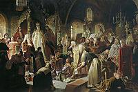 Nikita Pustosviat. Dispute on the Confession of Faith, 1881, perov