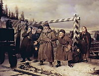 On the railroad , 1868, perov