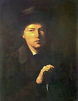 Portrait of Nikolai Kridener, the Artist s Brother, 1856, perov