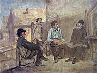 Students talk with the monk , 1871, perov