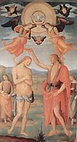 Altarpiece of St. Augustine - Scene Baptism of Christ, 1510, perugino