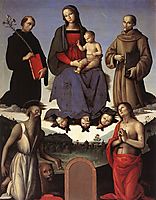 Madonna and Child with Four Saints (Tezi Altarpiece), 1500, perugino