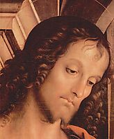 Madonna Enthroned with St. John the Tufer and St. Sebastian (detail), 1493, perugino