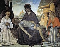 Pieta with St. Jerome and Santa Maria Magdalena, 1473, perugino