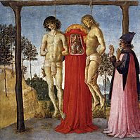 St. Jerome who attends two unfairly hanged, 1473, perugino