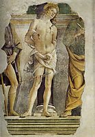 St. Sebastian and pieces of figure of St. Rocco and St. Peter, 1478, perugino