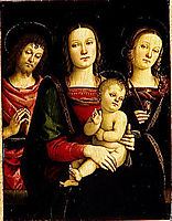Virgin and Child between Sts John the Baptist and Catherine, 1500, perugino
