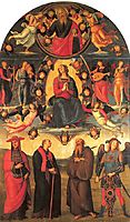 The Virgin enthroned, with angels and saints, Vallombrosa Alterpiece, 1500, perugino