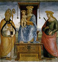 Virgin Enthroned with Saints Catherine of Alexandria and Biagio, 1521, perugino