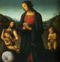 Virgin with a Child, St. John and an angel (Madonna del Sacco), 1500, perugino