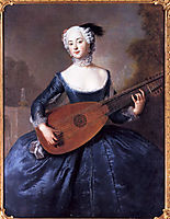 Portrait of Eleonore Louise Albertine, Comtesse von Schlieben-Sanditten, Freifrau von Keyserlingk, wife of Dietrich Cesarion, c.1745, pesne