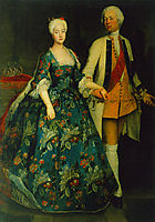 Princess Sophie Dorothea Marie with her ​​husband, Frederick William, Margrave of Brandenburg Schwedt, 1734, pesne