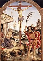 The Crucifixion with Sts. Jerome and Christopher, 1471, pinturicchio