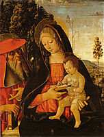 Madonna with Writing Child and St. Jerome, 1481, pinturicchio