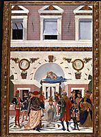 Painting cycle for the miracles of St. Bernard, scene: Healing the blind and deaf Riccardo Micuzio dall -Aquila, 1473, pinturicchio