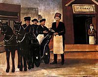 Phaeton near eatery, 1916, pirosmani