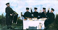 Feast with Barrel Organist Datico, 1906, pirosmani