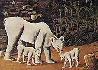 Mother Bear with Her Cubs, 1917, pirosmani