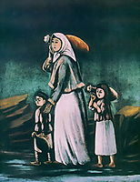 Peasant Woman with Children Goes for Water, pirosmani