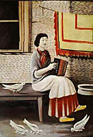 Sona Gorashvili plays accordion, 1898, pirosmani
