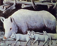 Sow with Piglets, pirosmani