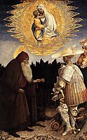 Apparition of the Virgin to Sts Anthony Abbot and George, pisanello