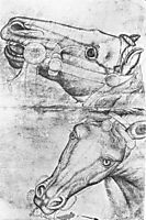 Study of Horse Heads, 1433, pisanello