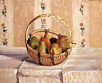 Apples and Pears in a Round Basket, 1872, pissarro